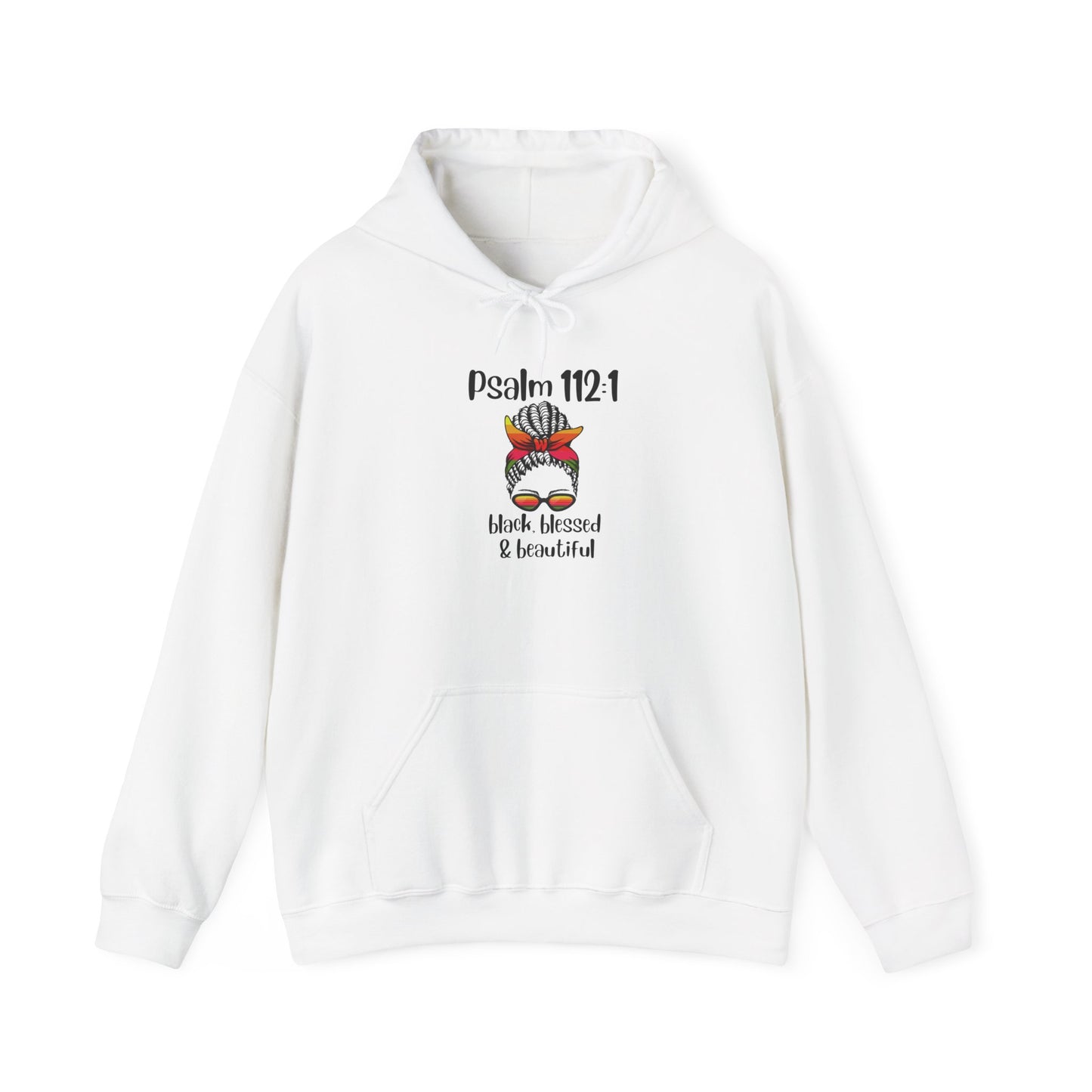 Inspirational Hooded Sweatshirt - "Black Blessed & Beautiful" - Unisex Heavy Blend™