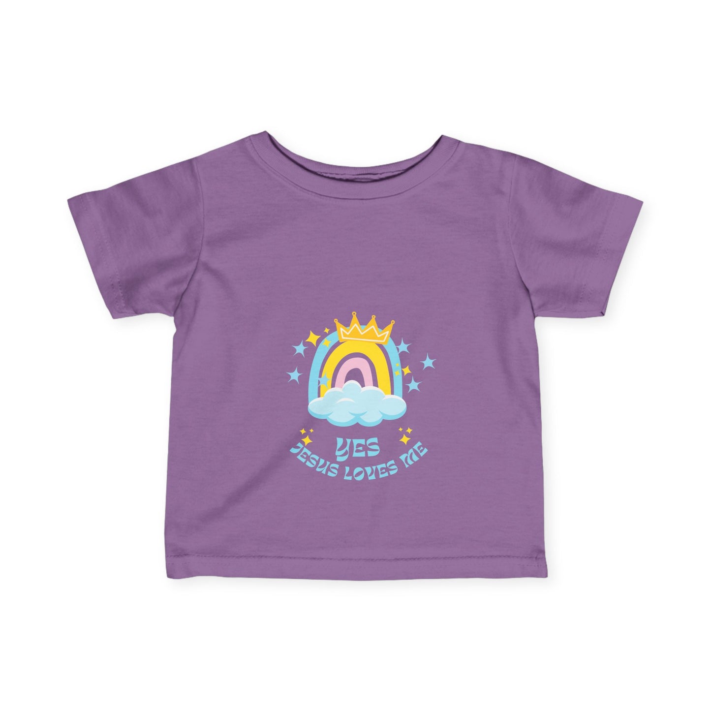 Infant Fine Jersey Tee - Yes Jesus Loves Me Rainbow Design