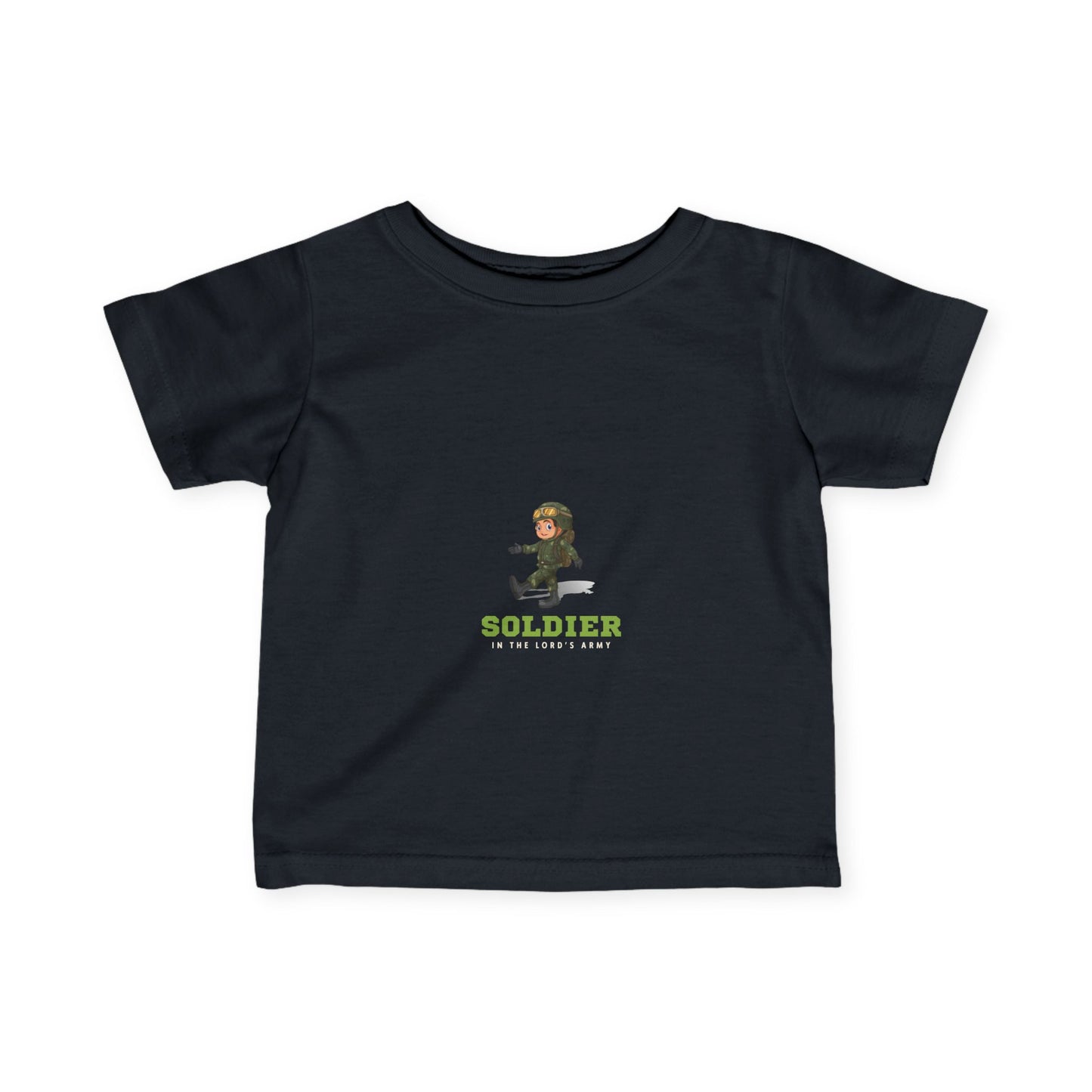 Cute Soldier Infant Tee - Adorable Green Baby T-Shirt for Little Ones