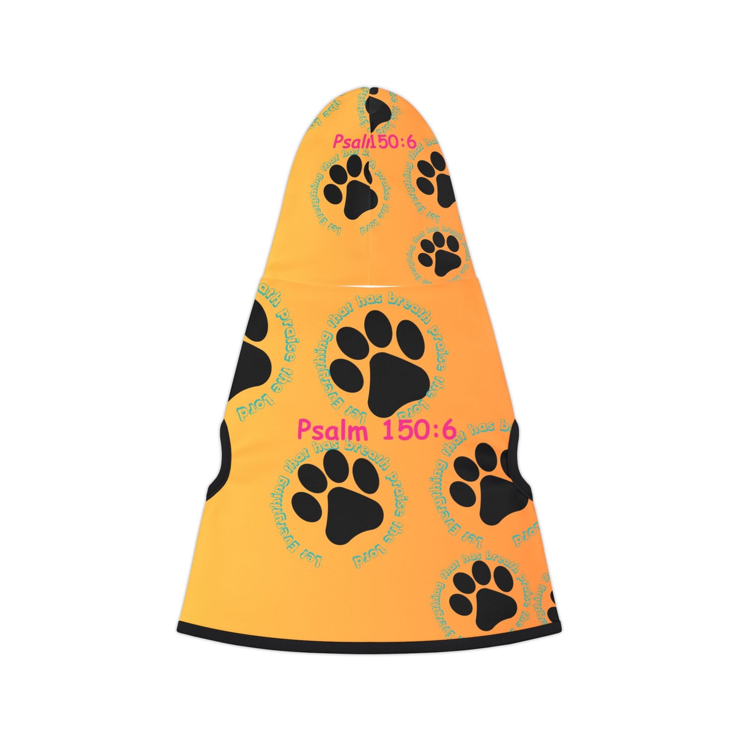 Paw Print Pet Hoodie with Psalm 150:6 - Cozy Canine Apparel for Dog Lovers