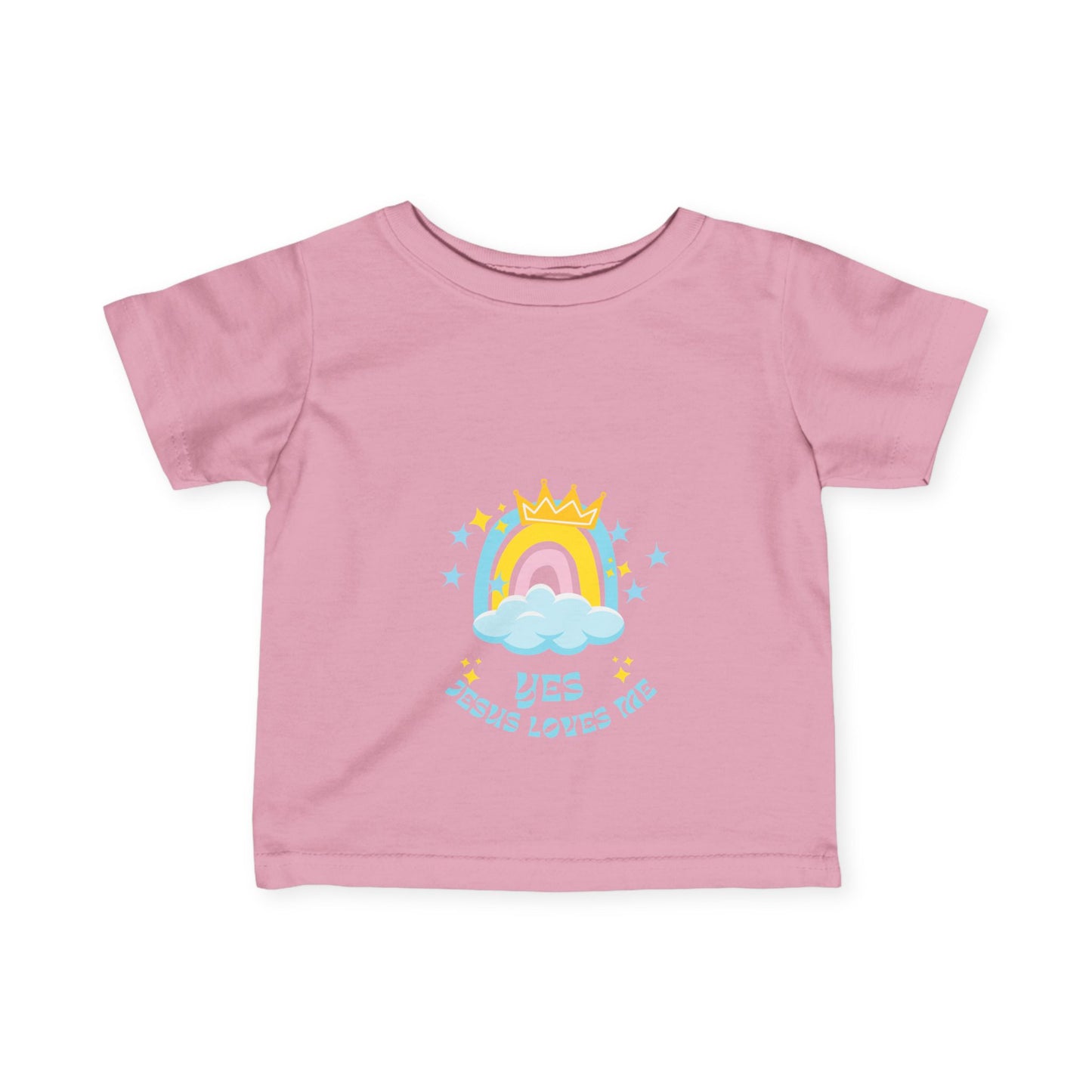 Infant Fine Jersey Tee - Yes Jesus Loves Me Rainbow Design