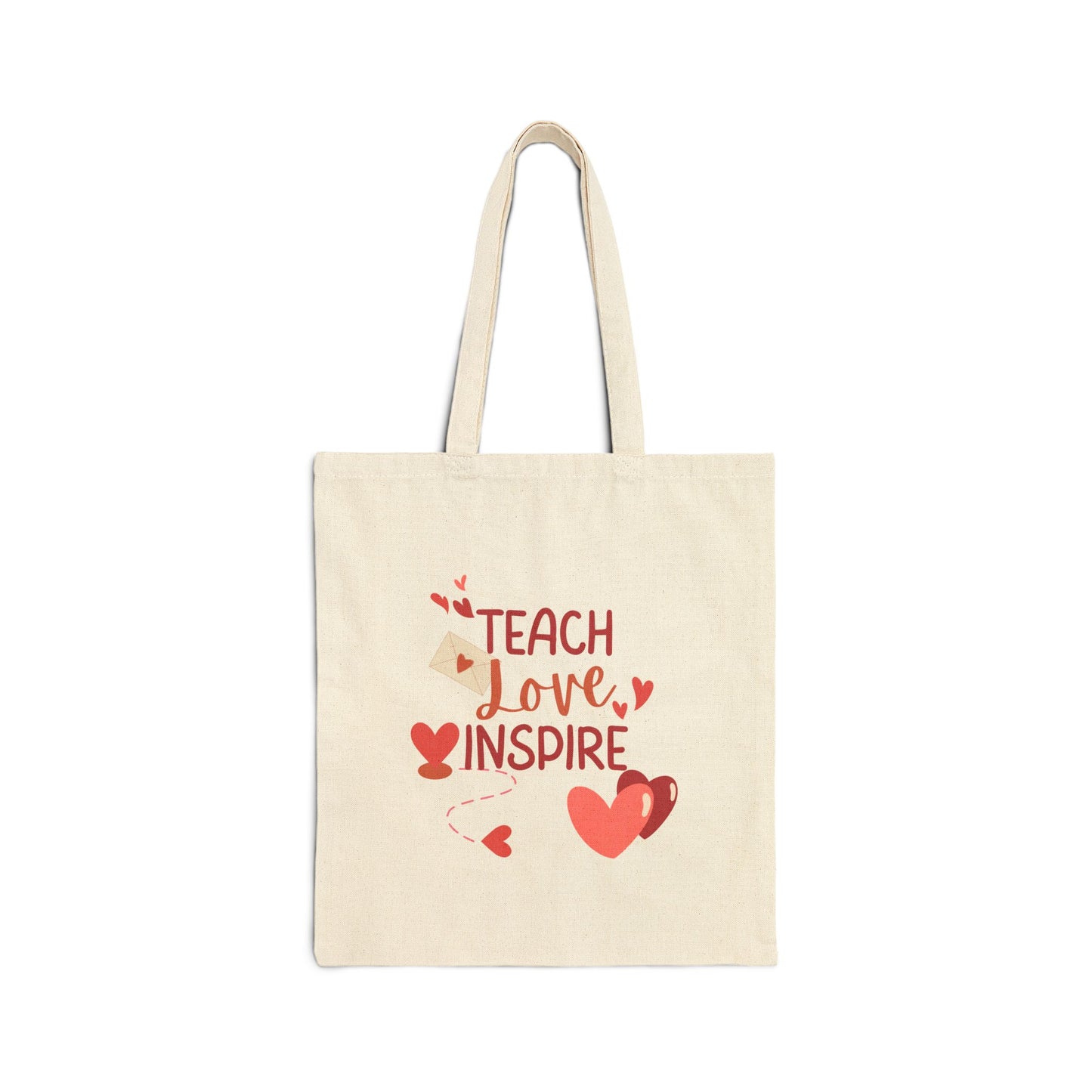 Teach Love Inspire Canvas Tote Bag - Perfect Gift for Teachers and Caregivers