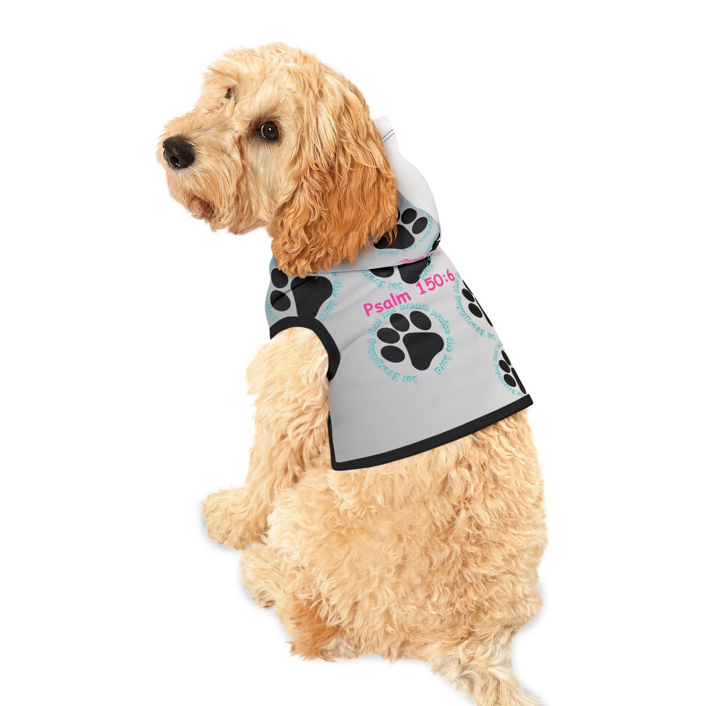 Stylish Pet Hoodie with Psalm 150:6 – Perfect for Dog Lovers