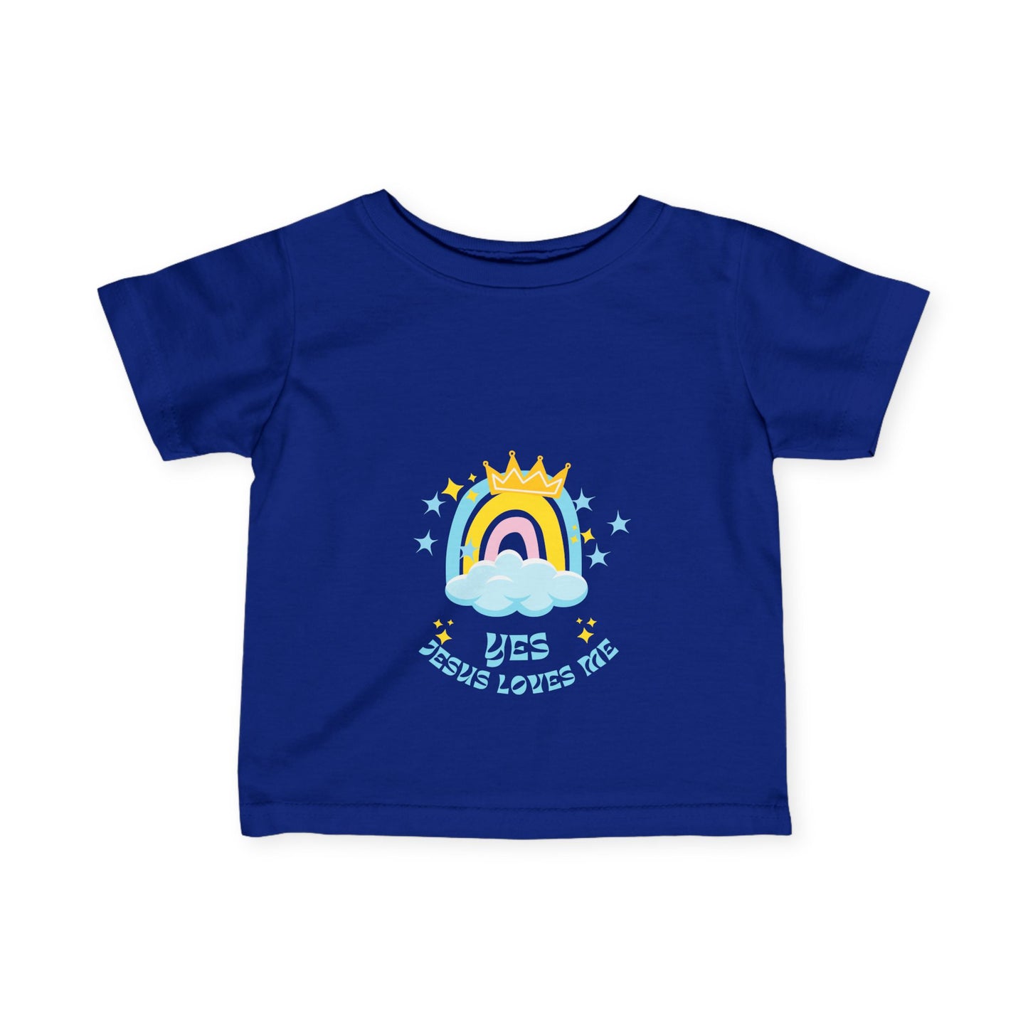 Infant Fine Jersey Tee - Yes Jesus Loves Me Rainbow Design