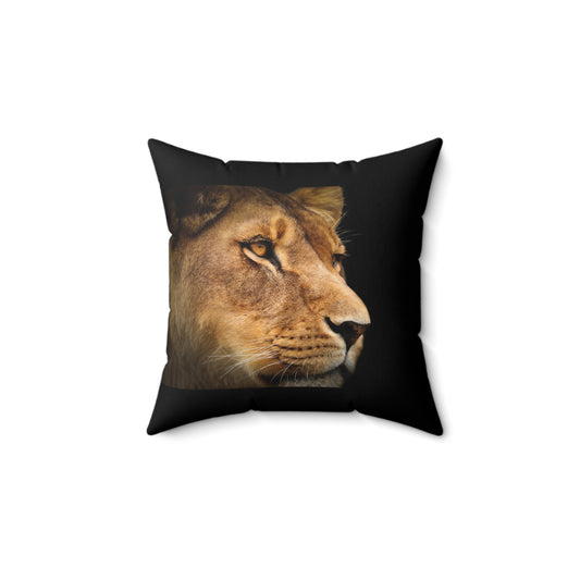 Inspirational Lion Pillow - Psalm 23:1 Decorative Throw Cushion