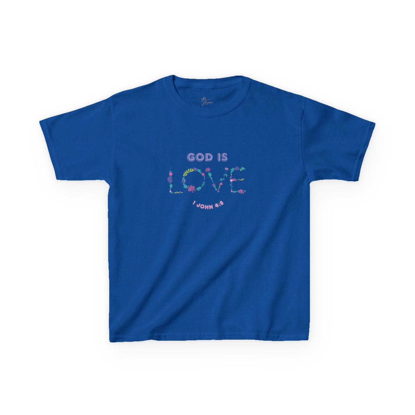 Kids God is Love Floral Tee - Perfect for Faith-Based Occasions