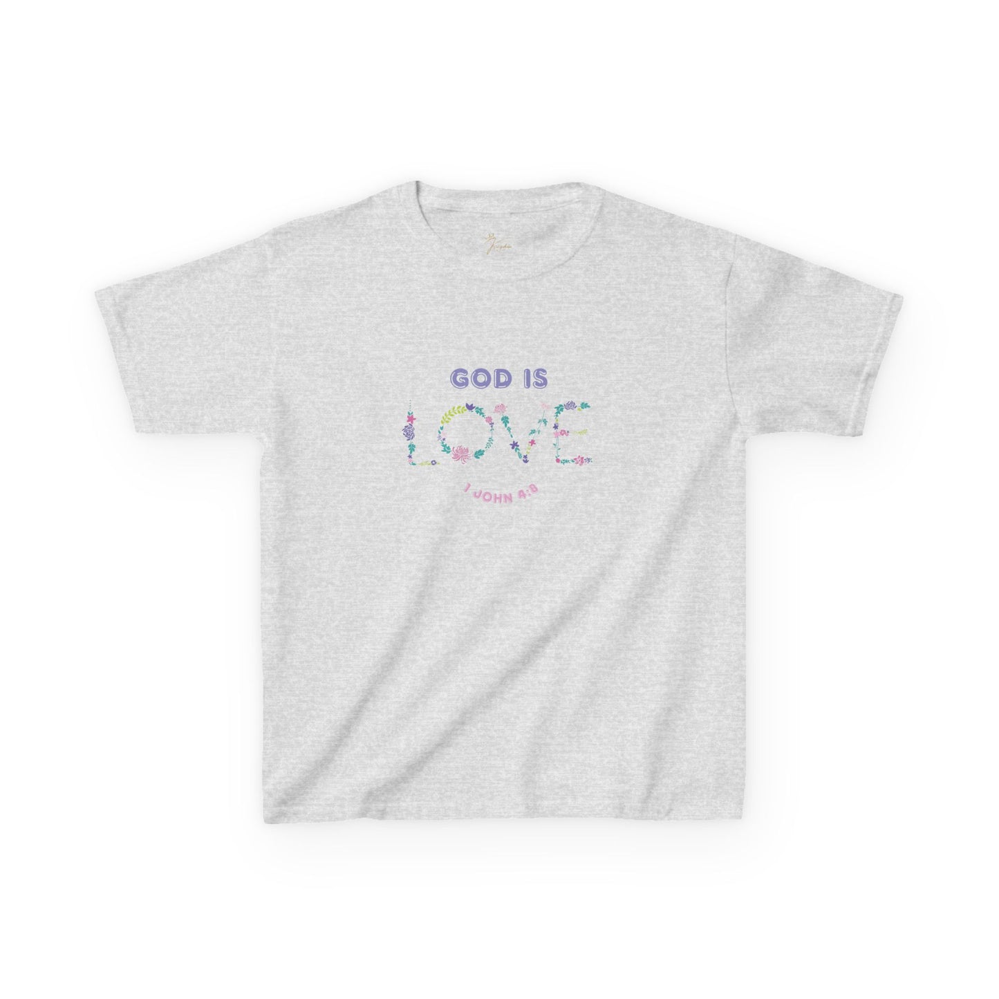 Kids God is Love Floral Tee - Perfect for Faith-Based Occasions