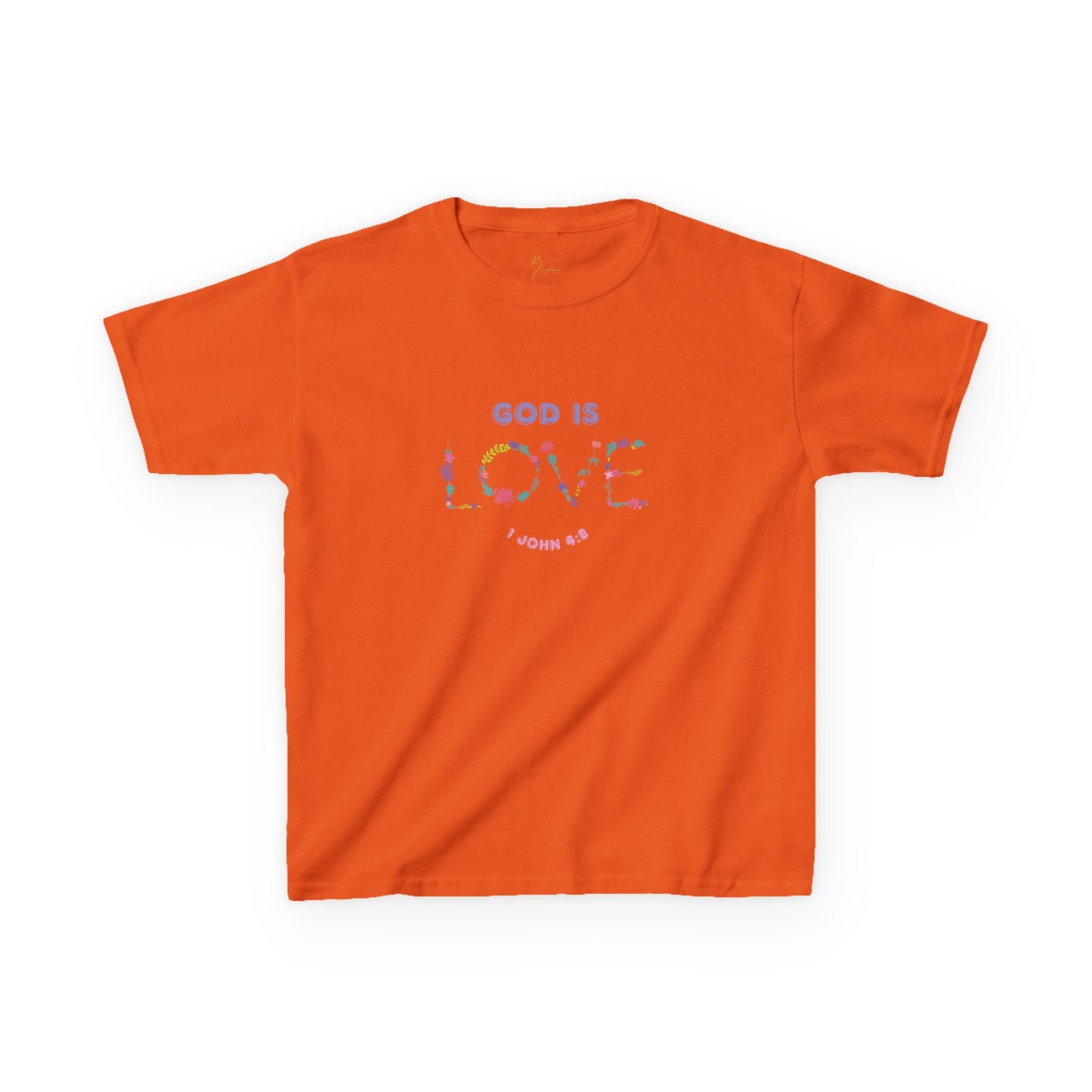 Kids God is Love Floral Tee - Perfect for Faith-Based Occasions