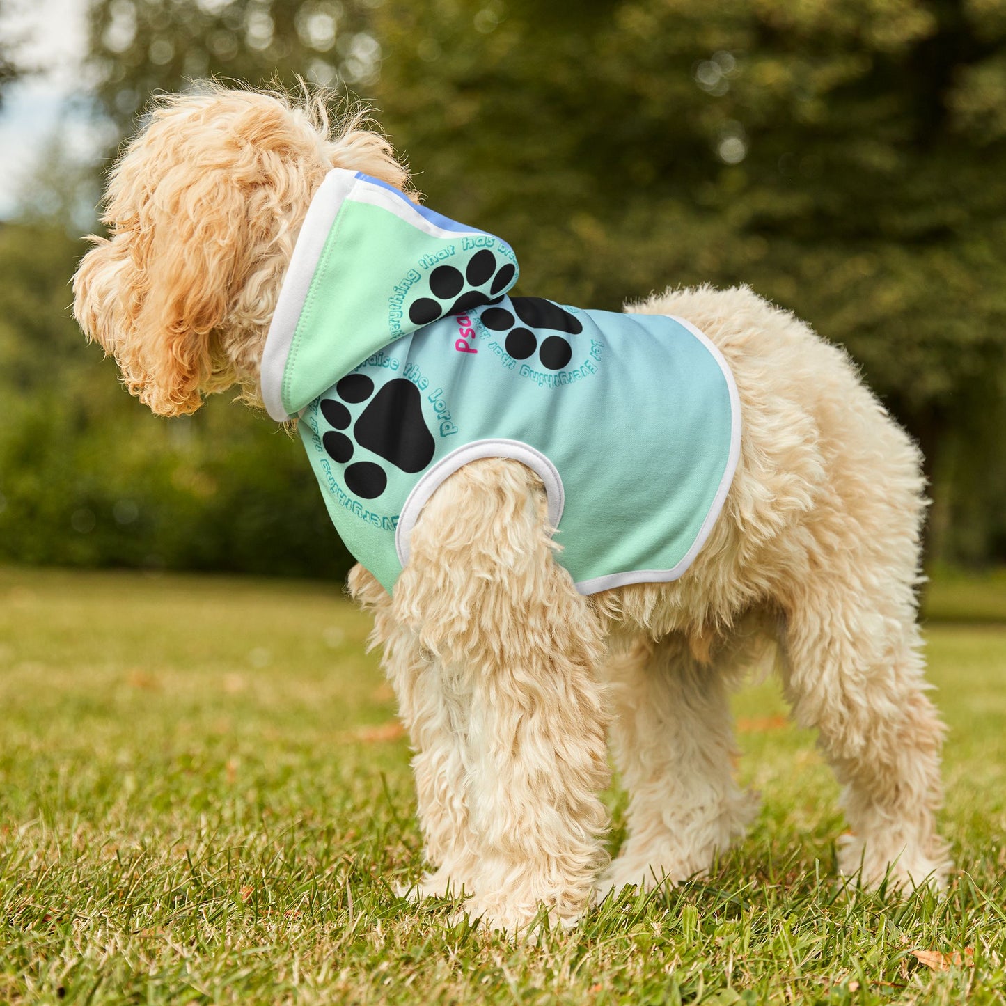 Colorful Pet Hoodie with Paw Print Design - Perfect for Dog Lovers!