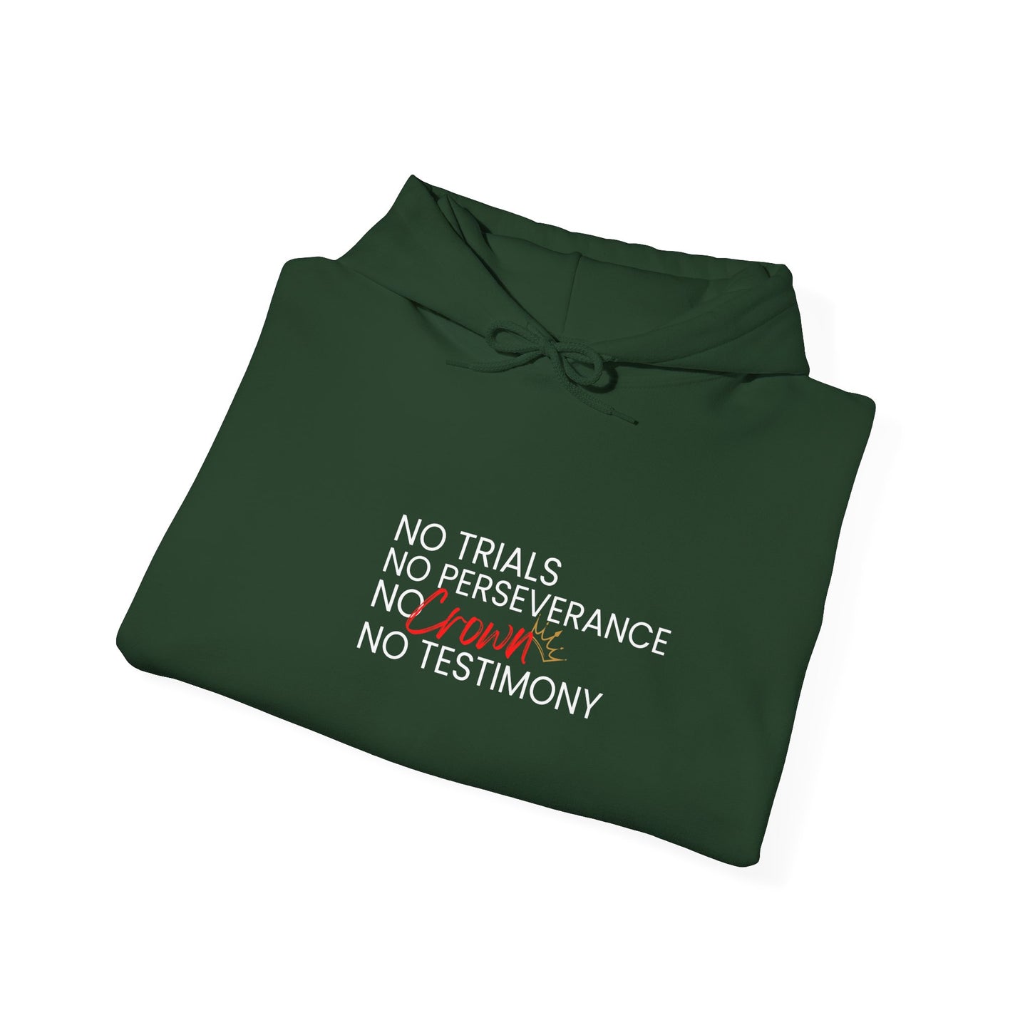 No Trials, No Perseverance, No Crown, No Testimony – Christian Hoodie
