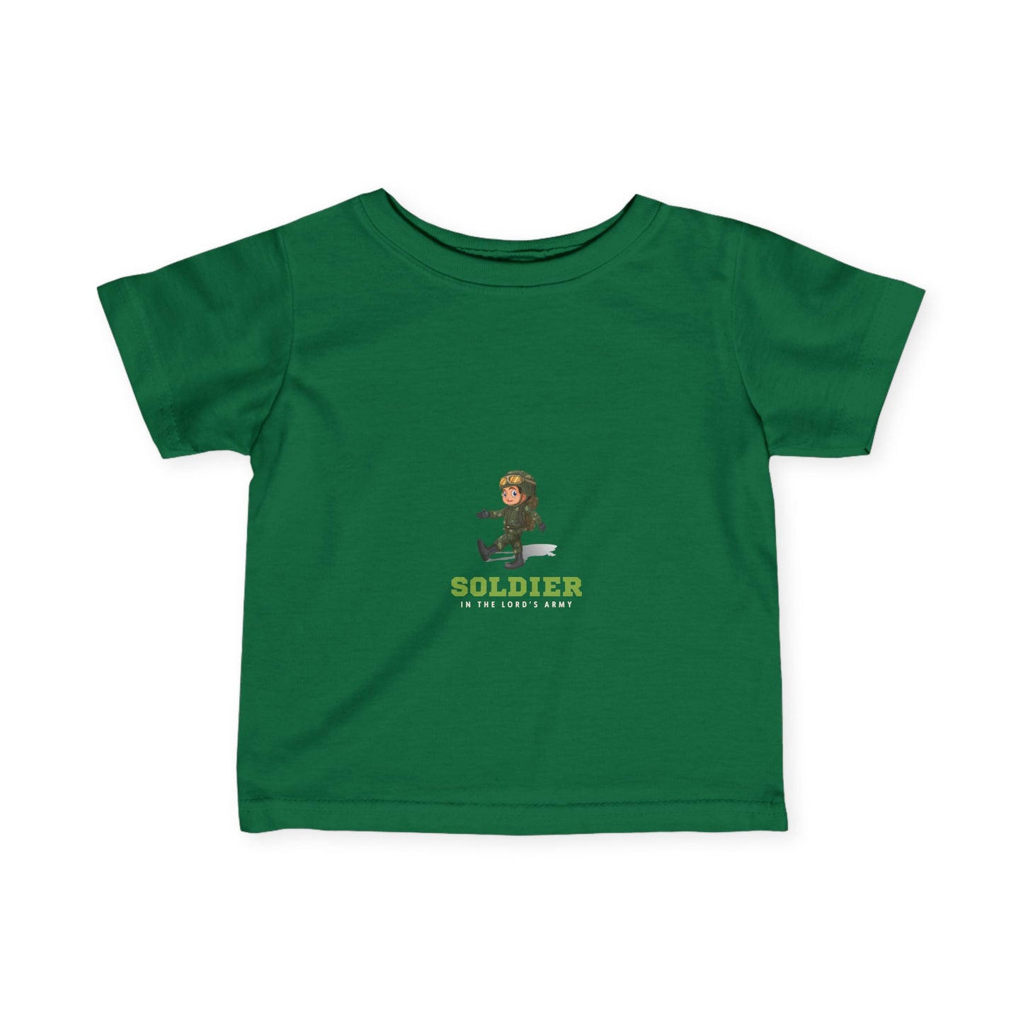 Cute Soldier Infant Tee - Adorable Green Baby T-Shirt for Little Ones