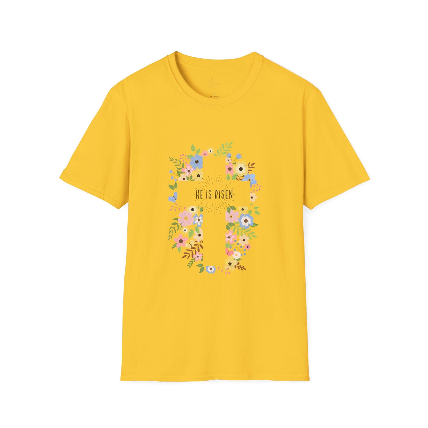 He is Risen Floral Unisex Softstyle T-Shirt | Easter Celebration Tee