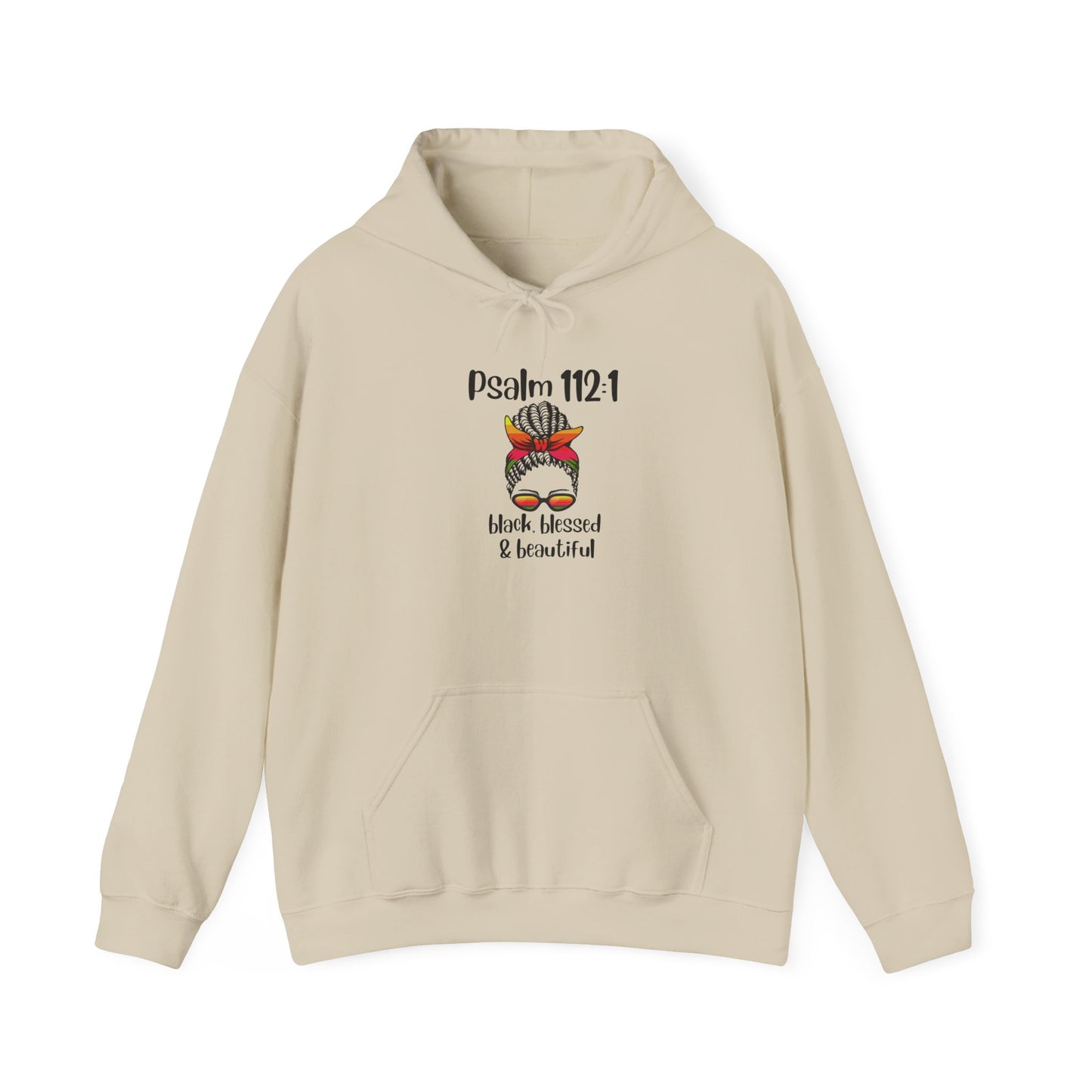 Inspirational Hooded Sweatshirt - "Black Blessed & Beautiful" - Unisex Heavy Blend™