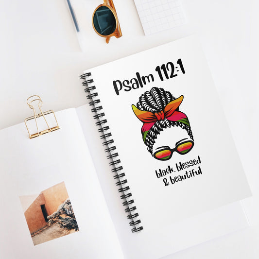 Inspirational Spiral Notebook - Black Blessed & Beautiful