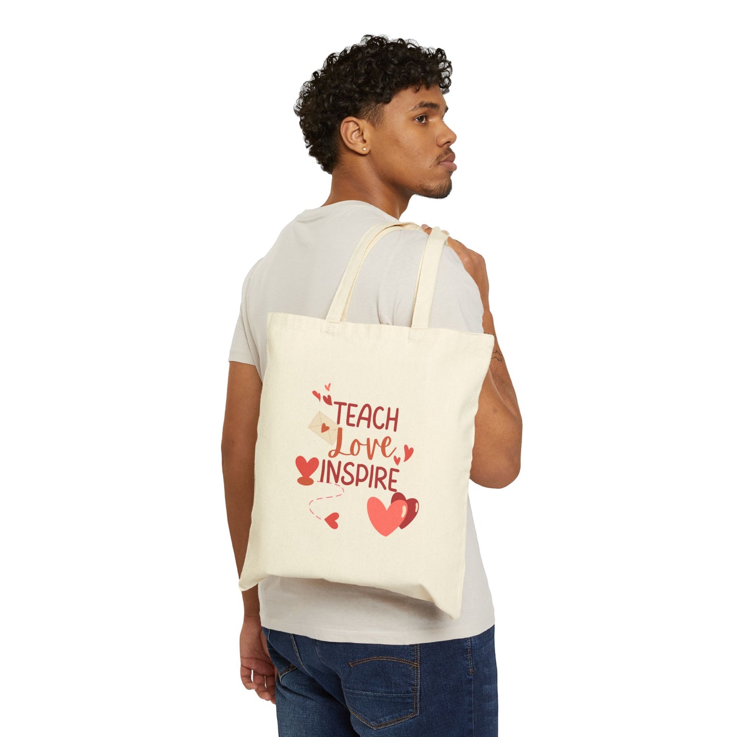 Teach Love Inspire Canvas Tote Bag - Perfect Gift for Teachers and Caregivers