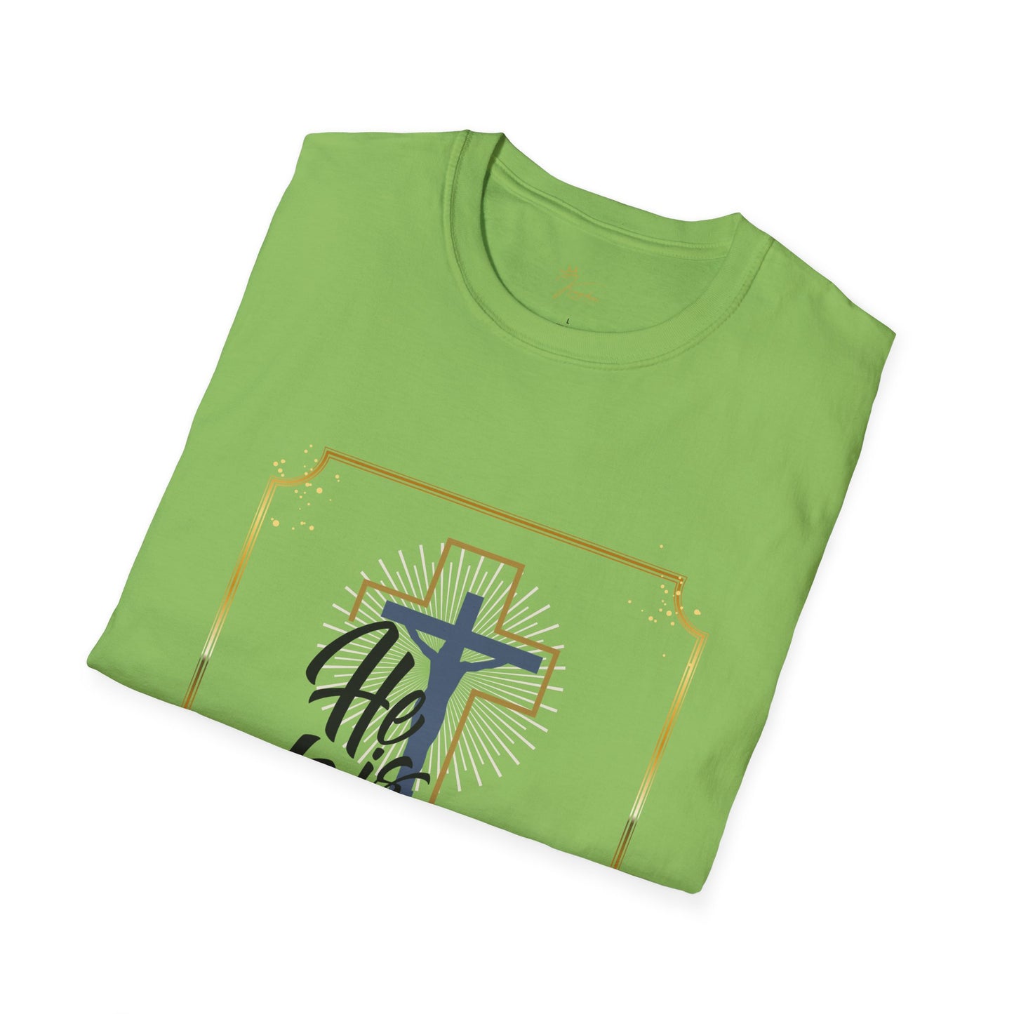He is Risen Unisex Softstyle T-Shirt - Faith Inspired Easter Tee