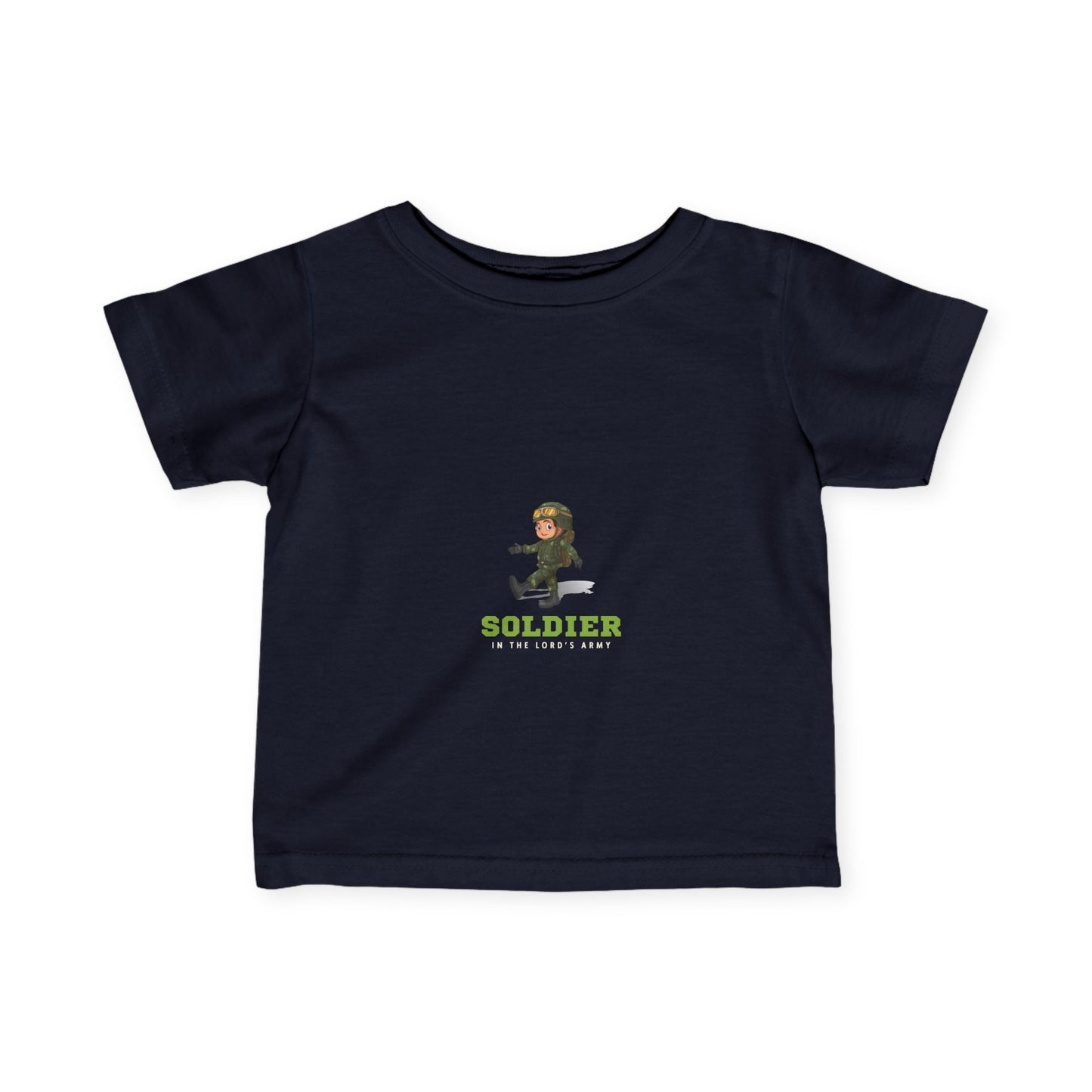 Cute Soldier Infant Tee - Adorable Green Baby T-Shirt for Little Ones