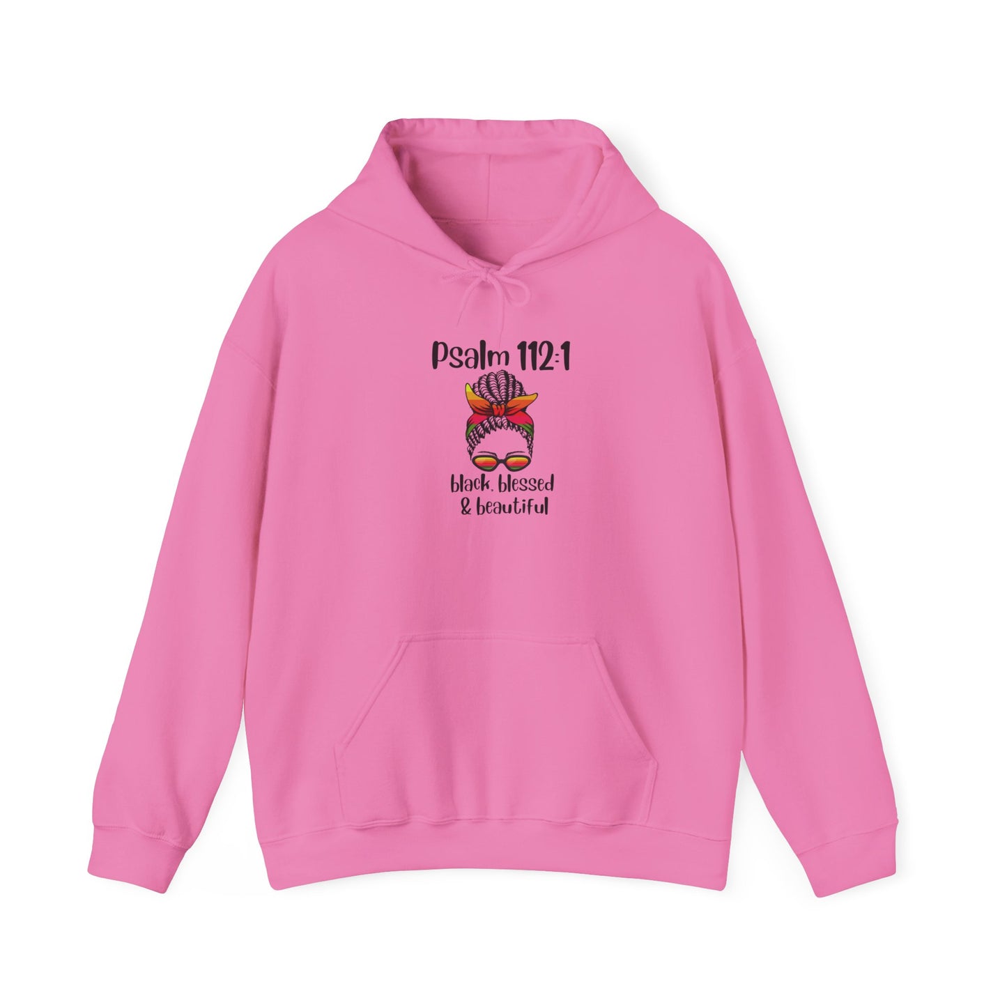 Inspirational Hooded Sweatshirt - "Black Blessed & Beautiful" - Unisex Heavy Blend™