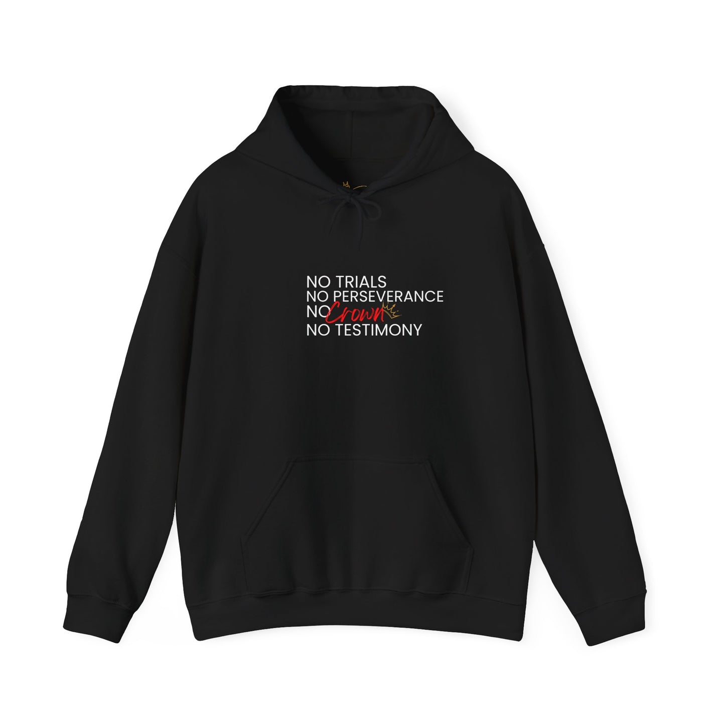 No Trials, No Perseverance, No Crown, No Testimony – Christian Hoodie