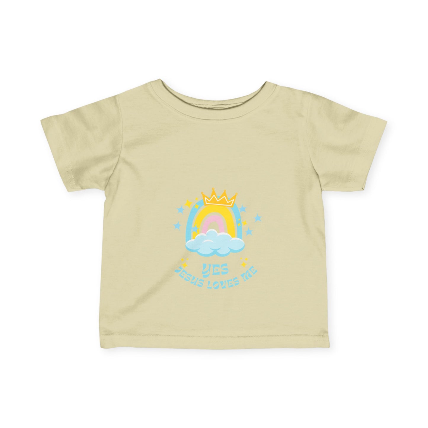 Infant Fine Jersey Tee - Yes Jesus Loves Me Rainbow Design