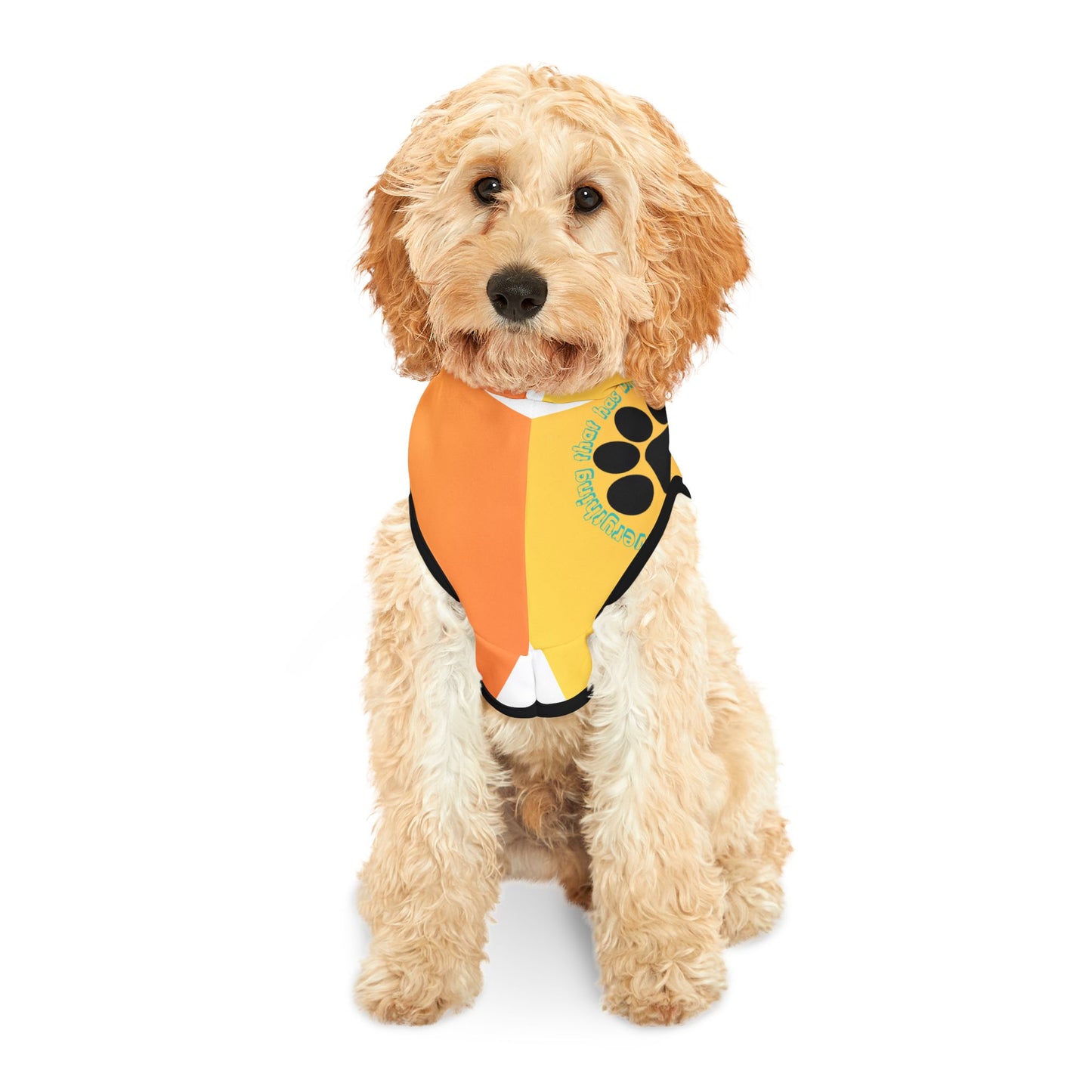 Paw Print Pet Hoodie with Psalm 150:6 - Cozy Canine Apparel for Dog Lovers