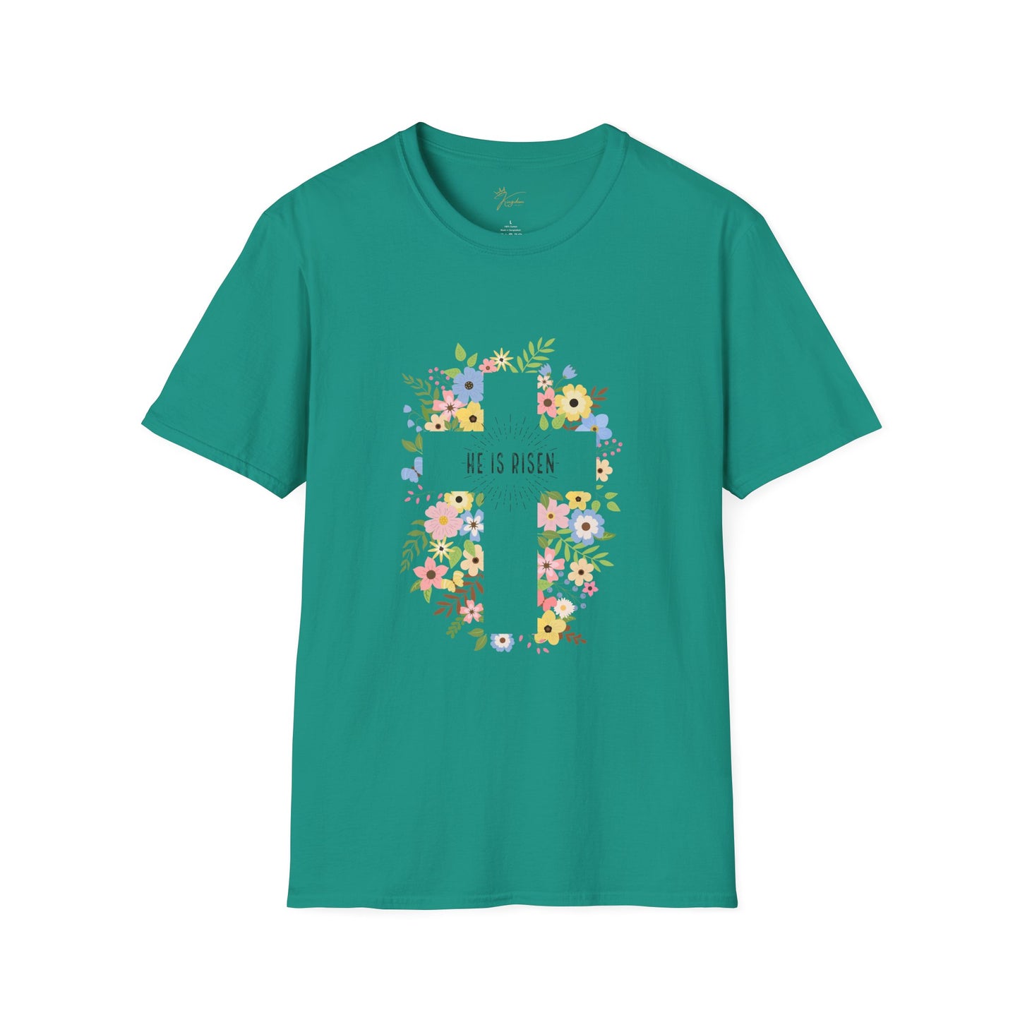 He is Risen Floral Unisex Softstyle T-Shirt | Easter Celebration Tee