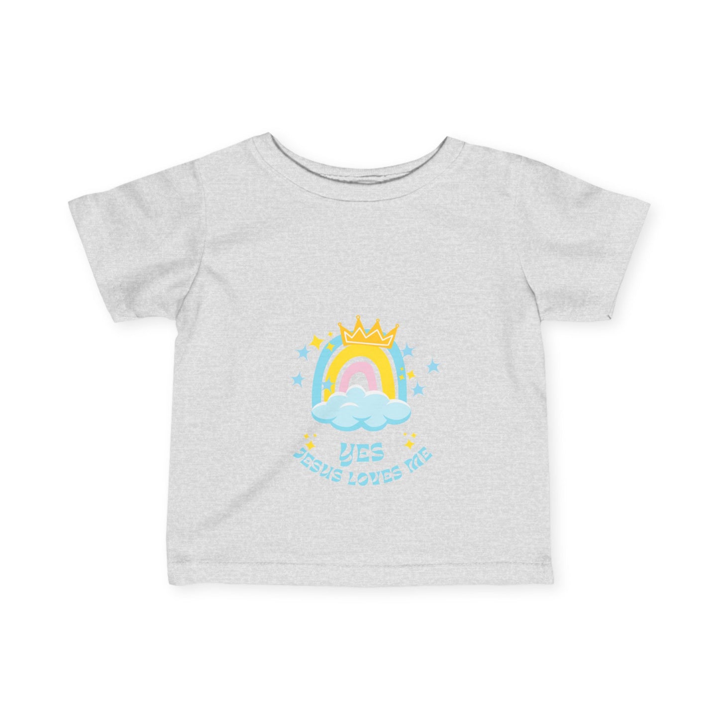 Infant Fine Jersey Tee - Yes Jesus Loves Me Rainbow Design