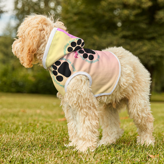 Comfortable and Stylish Pet Hoodie with Inspirational Quotes & Paw Print Design