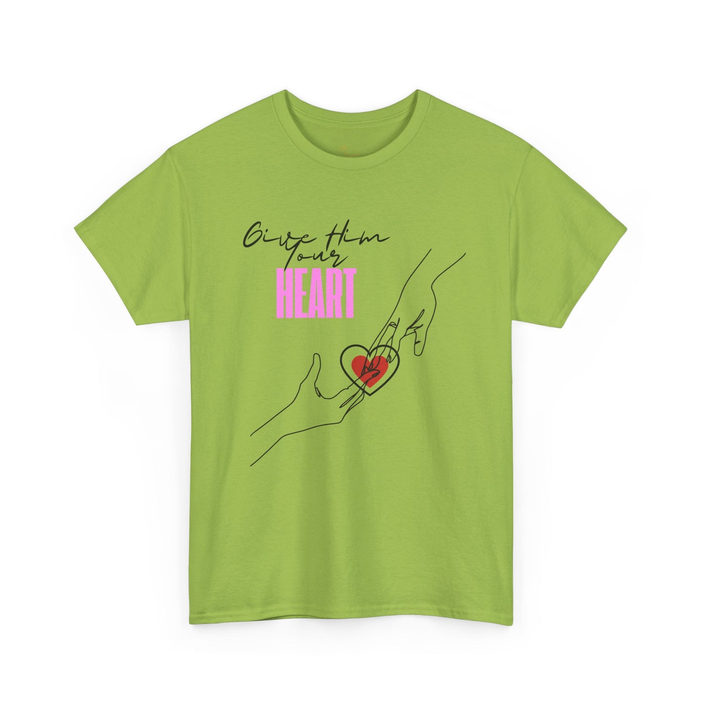 Unisex Heavy Cotton Tee - Give Them Your Heart Graphic Tee