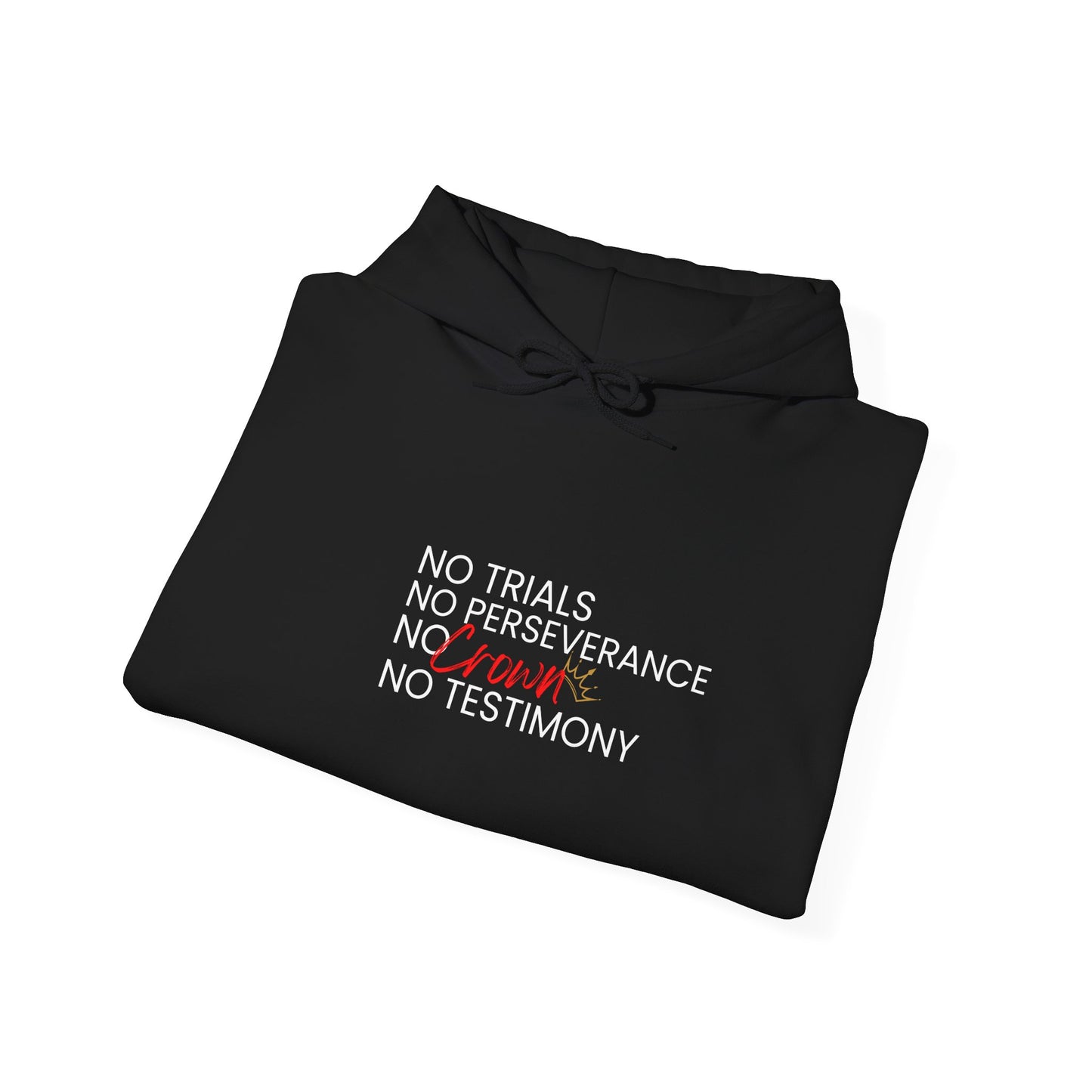 No Trials, No Perseverance, No Crown, No Testimony – Christian Hoodie