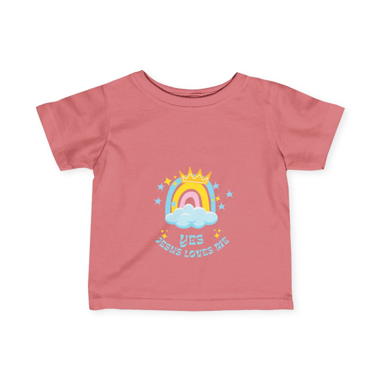 Infant Fine Jersey Tee - Yes Jesus Loves Me Rainbow Design