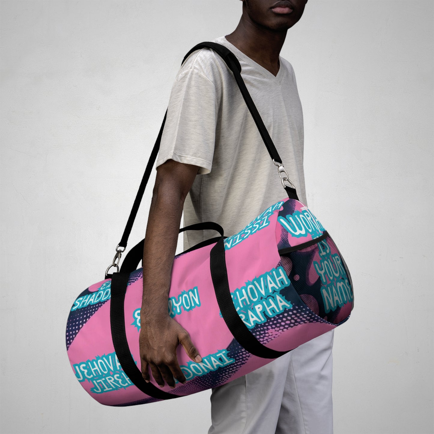 Inspirational Duffel Bag with Names of God - Perfect for Gym & Travel
