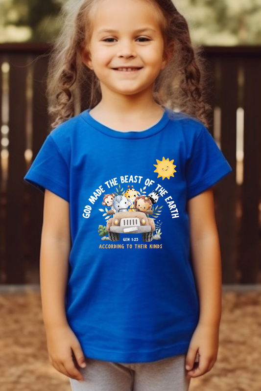 Toddler T-Shirt - God Made the Beast of the Earth Design