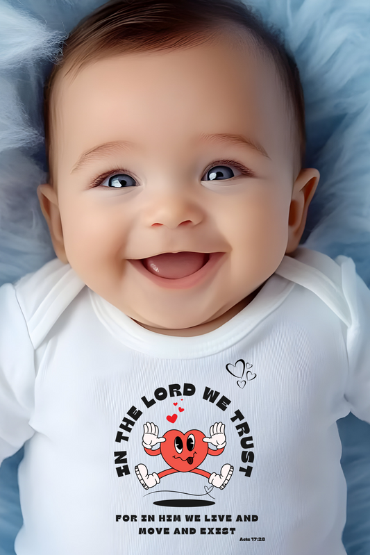 Baby Long-Sleeve Organic Bodysuit - Faith Inspired Design