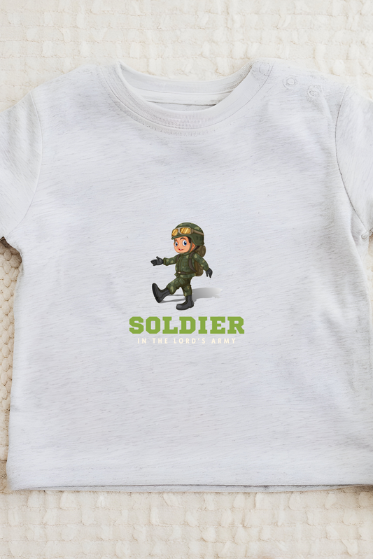 Cute Soldier Infant Tee - Adorable Green Baby T-Shirt for Little Ones