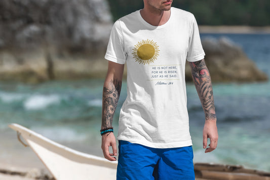 Inspirational Unisex Softstyle T-Shirt - 'He Is Not Here, For He Is Risen'