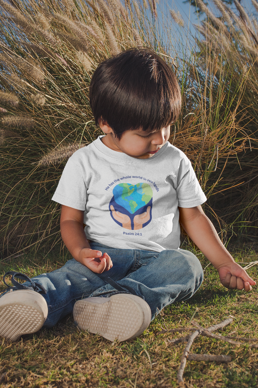 Infant Fine Jersey Tee - "He Holds the Whole World in His Hands" - Inspirational Baby Shirt