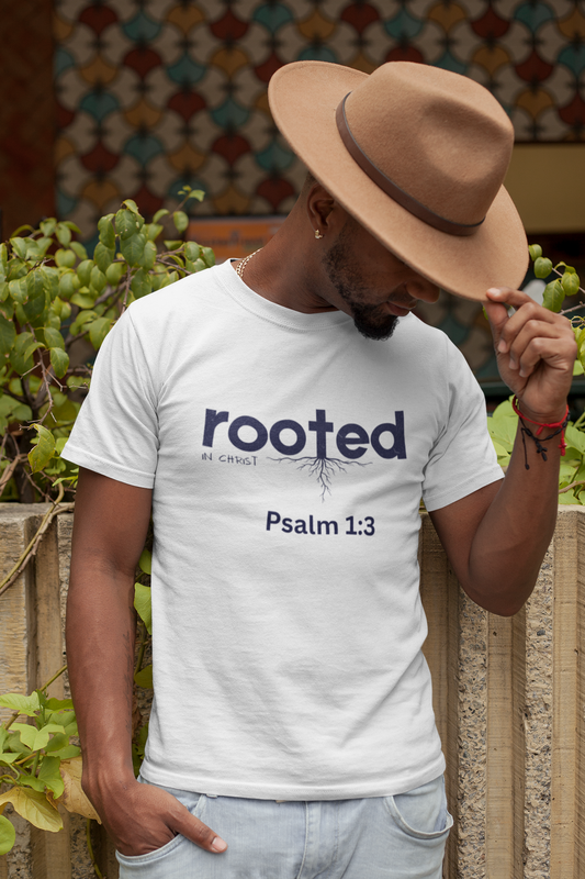 Inspirational Unisex Heavy Cotton Tee - "Rooted Psalm 1:3"