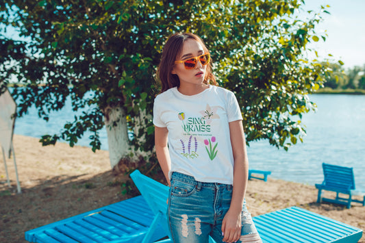 Easter Floral T-Shirt - 'Sing Praises' Design
