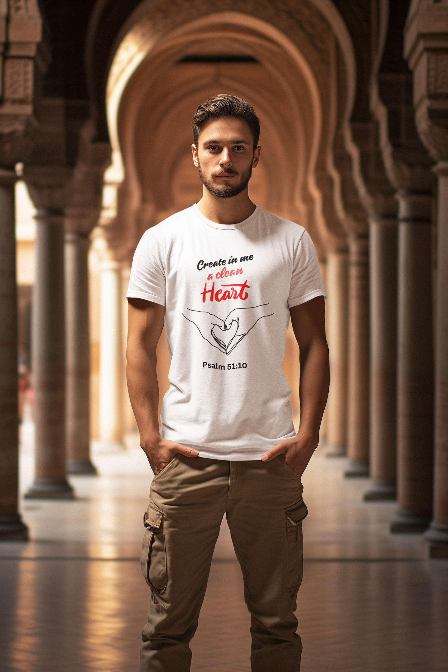 Inspirational Unisex Heavy Cotton Tee - "Create in Me a Clean Heart"
